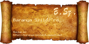 Baranya Szilárd névjegykártya
