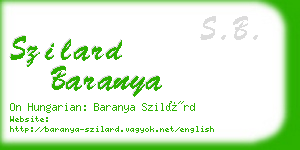 szilard baranya business card